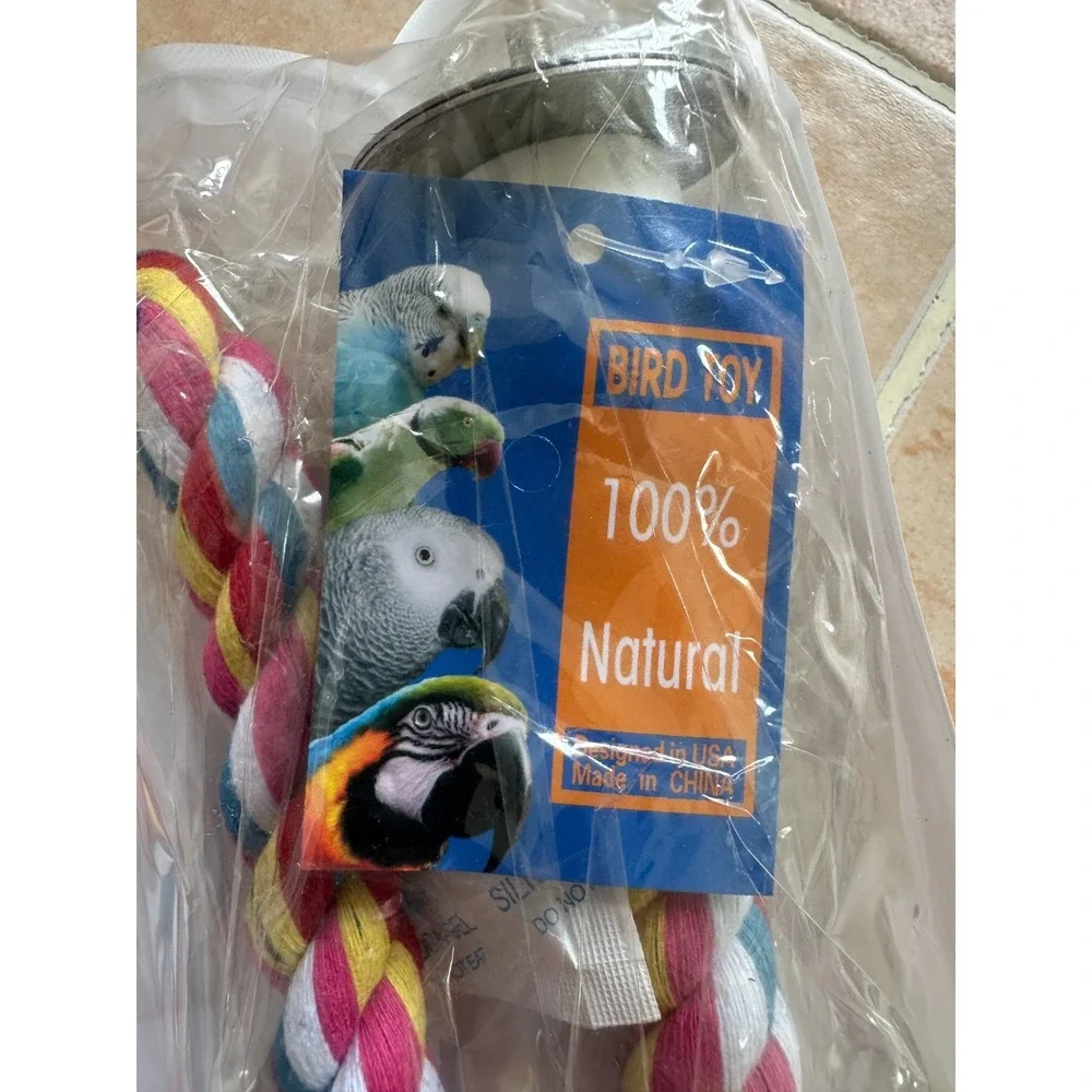 Bird Rope Perches,Parrot Toys Rope‎ Bungee Bird Toy (33 Inches) [1 Pack] NEW